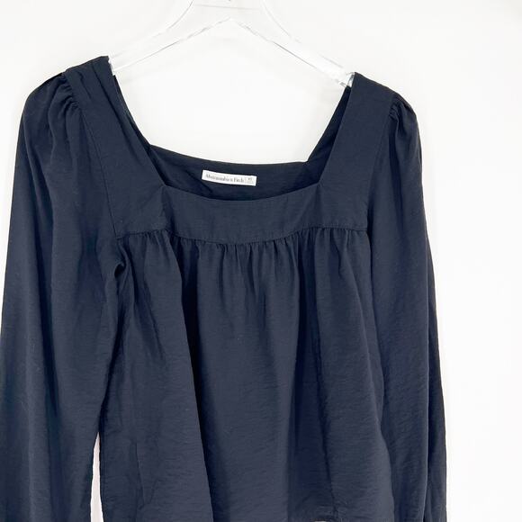 Abercrombie & Fitch Square Neck Blouse XS Black - Picture 4 of 6